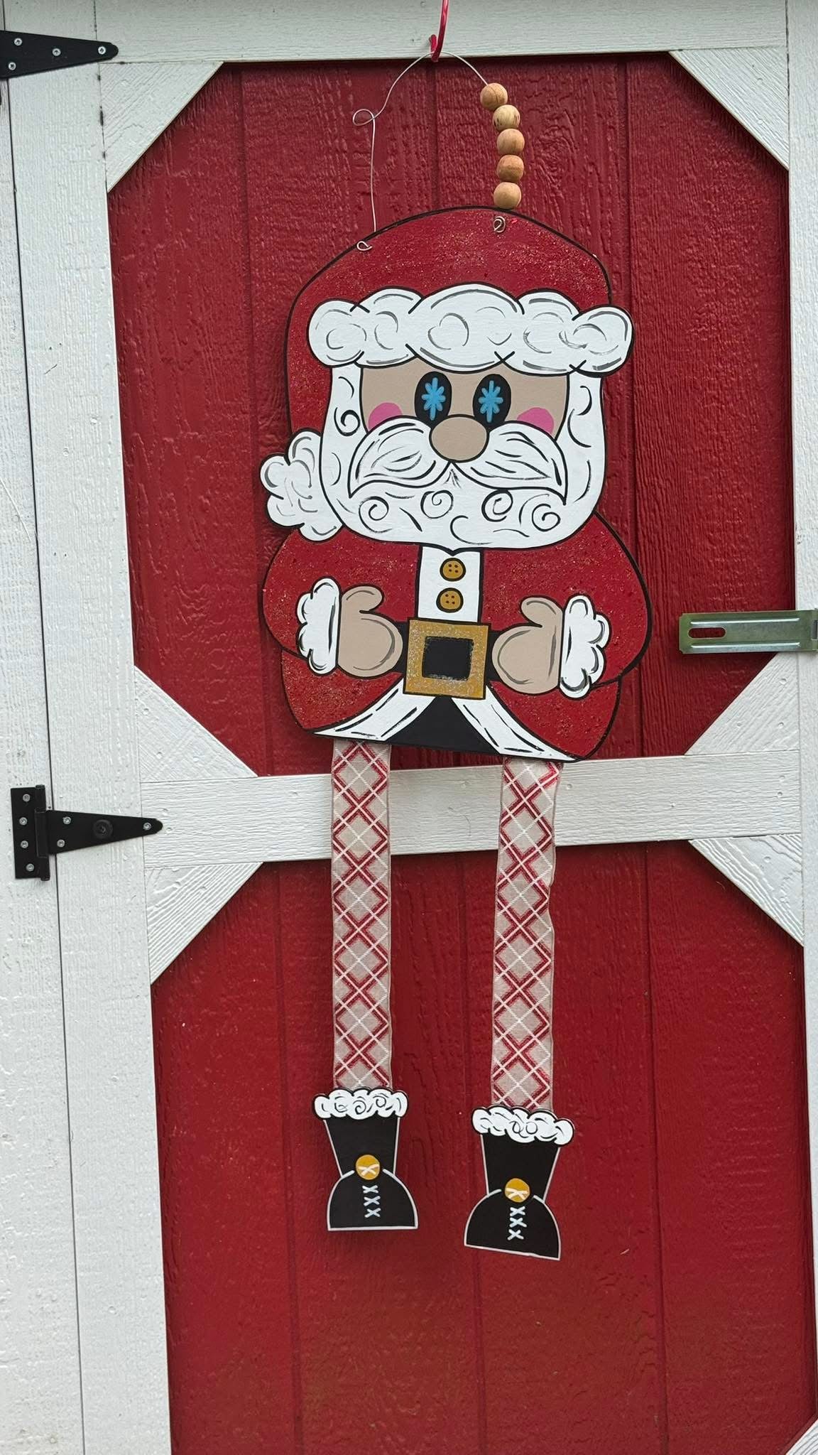 Ribbon legs Santa door hanger