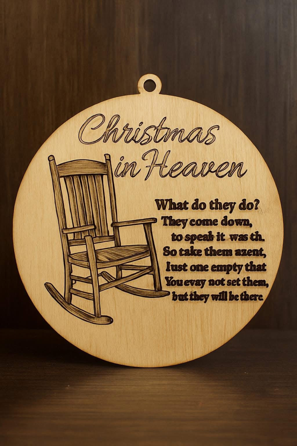 Christmas in Heaven with rocking chair Ornament