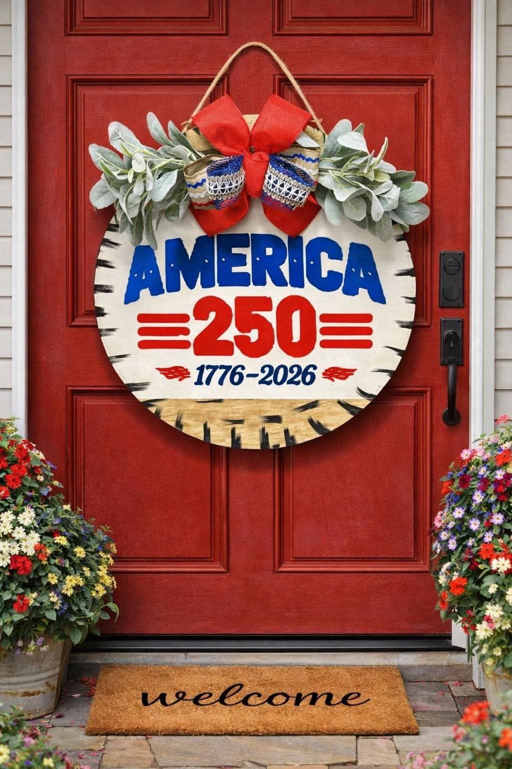 America 250 Patriotic Door Decor