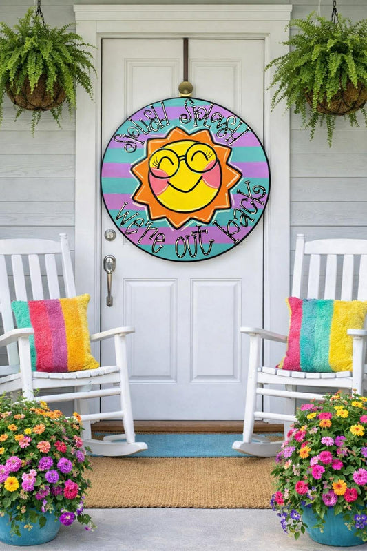Hello Sunshine Door Hanger – Colorful Summer Welcome Sign