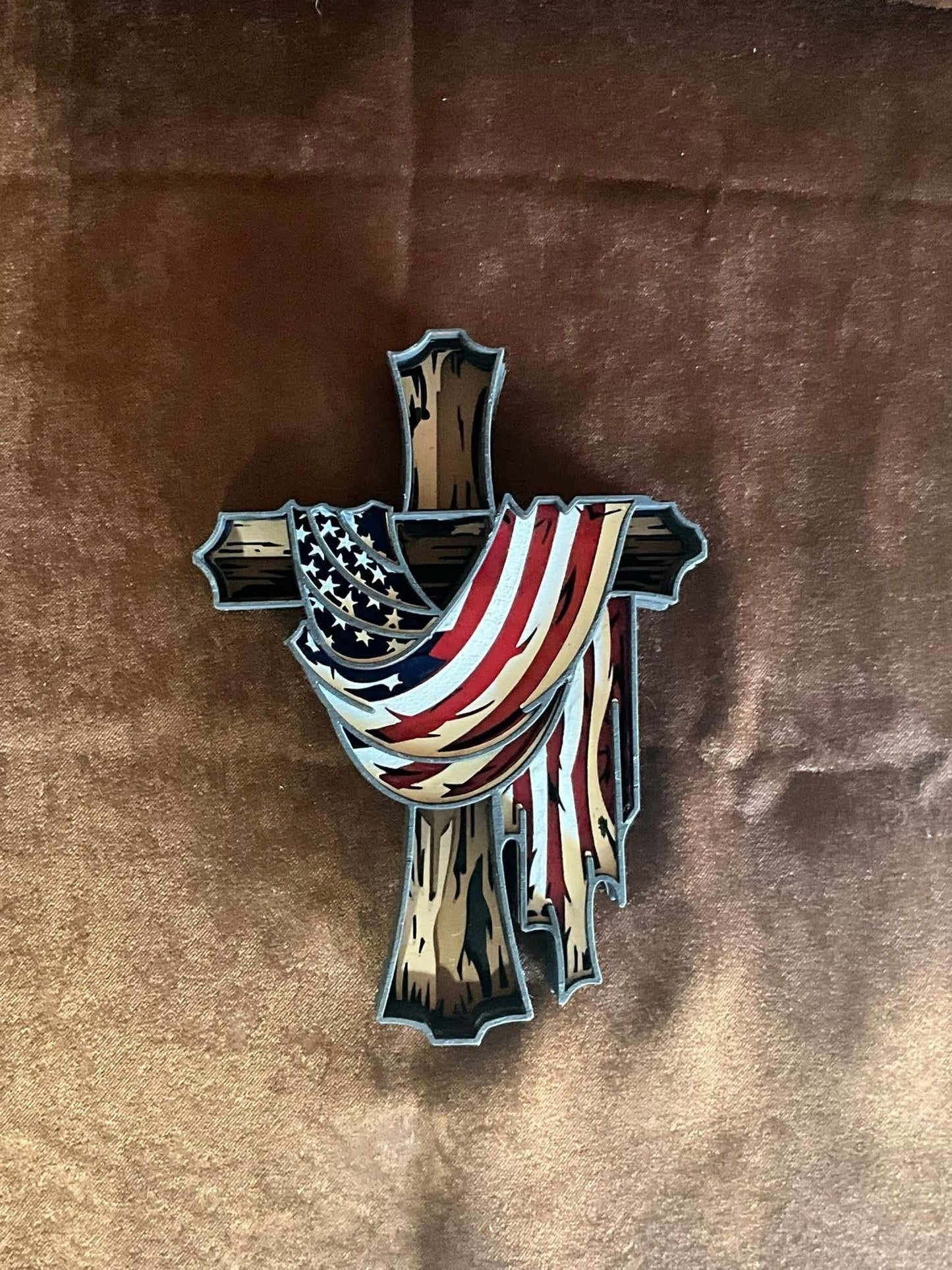 Layered Patriotic Cross
