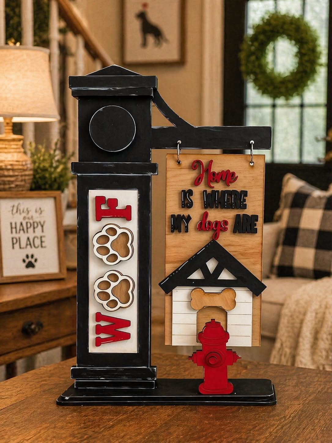 Home Is Where My Dogs Are – Interchangeable Dog Lover Sign Post